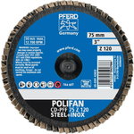 Flap grinding disc Mini-POLIFAN CDR (ROLOC) 75mm Z120 PFF, Pferd