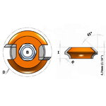 SLOT CUTTER HW Z2  F=8 D=38X12,7 R4,75 AND 45° CHAMFER, CMT