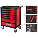 RACINGline tool cabinet with 7 drawers+215pc tool set, KS Tools