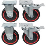 RACINGline set of swivel castors and fixed castors, incl. sc, KS Tools
