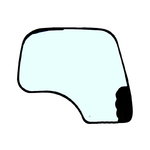 Side glass, right, tempered JCB excavator 2012-->, CVA