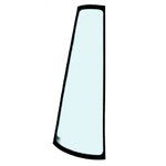 Rear glass, left, laminated for JCB backhoe, CVA