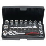 Padrun 1/4´´ komplekt+ silmusnarre+ otsakud 23osa SUPERLOCK, KS Tools