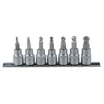 3/8" Bit socket set hexagon with ball end, 7 pcs, KS Tools