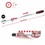 1/2´´ Telescopic reversible ratchet, extra long, 72 teeth, KS Tools