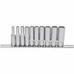 Muciņu komplekts (garās muciņas) 1/4" 4-13 mm, 10 gab., KS Tools