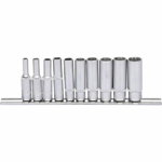 1/4" 12-kanšu muciņu komplekts, garas, 10-daļīgs, KS Tools