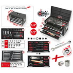 Instrumentu kaste 1/4'' 1/2'' CHROMEplus, KS Tools