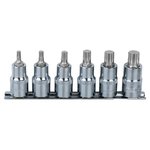 1/4"CHROMEplus Bit socket set spline (XZN), 6 pcs, KS Tools