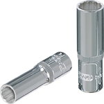 1/4´´ CHROMEplus 12 Point socket, deep 1/4´´, KS Tools