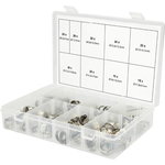 hose clamp assortment 170pc, 5,8-21mm, press, stainless, KS Tools