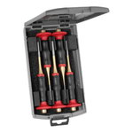 Parallel punch set, rubber handle, 5 pcs, plastic box, Rennsteig
