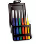 Parallel punch set, color coded, 6 pcs, metal box, Rennsteig