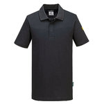 Anti-static ESD polo shirt AS21, short sleeve, black XS, PORTWEST
