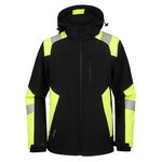 Softshell jacket Astra, HI-VIS black/yellow XL, Pesso