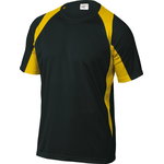 T-Shirt BALI, polyester, black/yellow M, Delta Plus