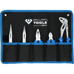 Pliers set, 5pcs, in fabric pouch, Brilliant Tools
