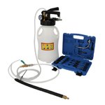 Pneumatic fluid extractor/dispenser with adapter set, KS Tools