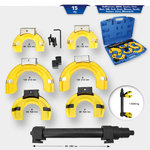 Strut coil clamp spring compressor set, plastic protective, universal 15pcs, Brilliant Tools