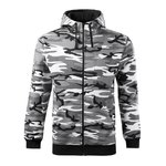 Hoodie C19 long zipper, gray camo M, OTHER