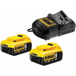 Batteries XR Li-ion 18V / 5,0Ah x 2 +  charger 10,8-18V DeWA, DeWalt