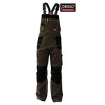Workwear bibpants Dprd, dark brown/black C52-54/176, Pesso