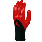 Gloves polyester, nitrile coating, red 10, Delta Plus