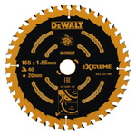 Saw blade for wood, MDF 165x1,65x20mm, z40, 20°, DeWalt