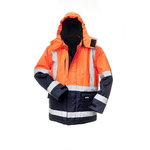 Ziemas jaka ar kapuci 8945, zila/oranža, S izmērs S, OTHER