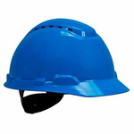 Hard Hat, Ratchet, Ventilated, Plastic Sweatband, blue, 3M