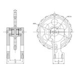 Idler assembly, complete with side bracket, ASTRAK