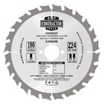 Sawblade for wood Contractor® 190x2,2/1,4x30mm Z24 α=20° β=1 190x2,2/1,4x30mm Z24 α=20° β=10° ATB, CMT