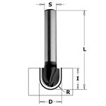Frēzes uzgalis, apaļš S=8mm, D=9,5mm, CMT