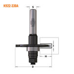 Slot cutter with bearing HW Z2 S=8 D=40 I=3 H=12,5, CMT
