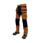 Työhousut riipputaskuilla Titan Flexpro stretch, ruskea C52, Pesso