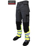 Hi-Vis bikses Kdcpg, tumši pelēkas/dzeltenas, C44, Pesso