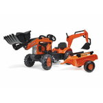 Pedal tractor KUBOTA M7171 + frond and back loader + trailer, Kubota