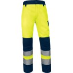 Working trousers M1PA2 hi-vis CL2, yellow/dark blue S, Delta Plus