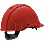 Hard Hat, Uvicator, Ratchet, Ventil. plastic sweatband, red G3000NUV-10-GB, 3M