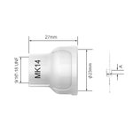 Ceramic gas nozzle MK14 for 17/18/26, 9/20, d=23mm l=27mm, Uniarc