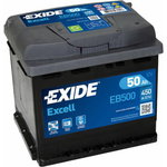 Käivitusaku EXCELL 50Ah 450A 207x175x190-+, Exide