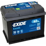 Käivitusaku EXCELL 62Ah 540A 242x175x190+-, Exide