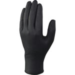 Disposable gloves, powder free, black 6,5, Delta Plus