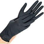 Gloves Hygostar, nitrile, powderfree, black M, KTR