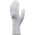 Gloves knitted pu-coating palm white Cut resistance Level 3 9, Delta Plus