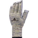 Gloves, knitted, cut-resistant level D, heat resistant, grey/yellow 10, Delta Plus