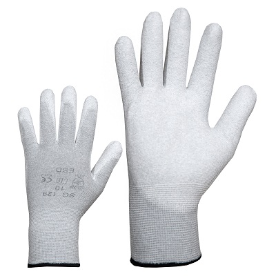 Gloves, antistatic nylon, ESD fingertips of PU 6