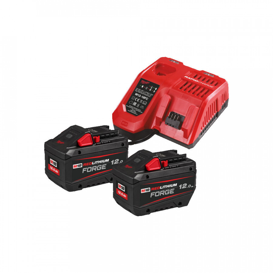 Batteryset of 2 pieces M18 FORGENRG-122 12Ah+charger, Milwaukee