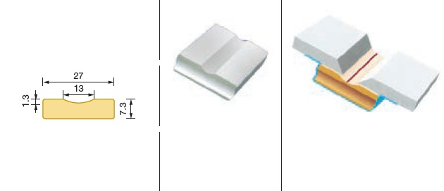 Ceramic backing Keraline TA3 flat (36m/pack) 13mm L=600mm/pc 1