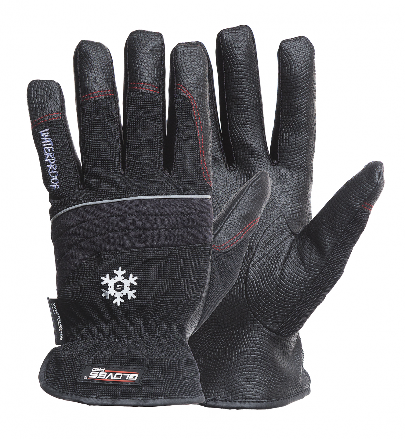 Gloves, PU palm, Spandex back, Thinsulate lined, Black Star 12, GlovesPro